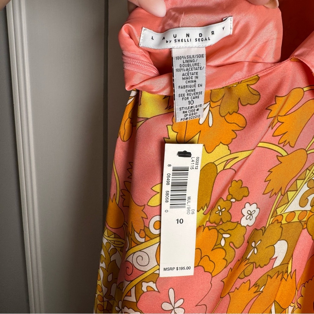 Laundry by Shelli Segal Vintage 90s 100% Silk Halter Dress NEW 10 - Picture 10 of 13